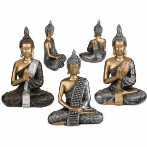 Deko-Figur Buddha sitzend  19,5x14 cm 3fach sortiert, Out of the blue