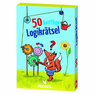 50 knifflige Logikrätsel  aus 50 Karten werden zu den verschiedensten Themen Tipps,, Tricks, Spiele und Quizfragen, gesammelt,, knobelige Denksportaufgaben und knifflige, Logikrätsel für Kinder,, ab 8 Jahren, moses