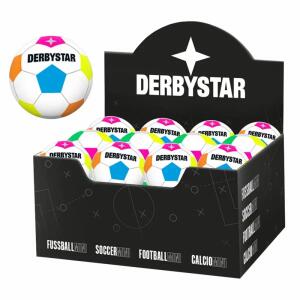 Derbystar Mini Fußball  6cm aus Gummi, knetbarer Ball aus Gummi im Derbystar-Design,, Durchmesser ca. 6 cm, Gewicht ca. 50 g