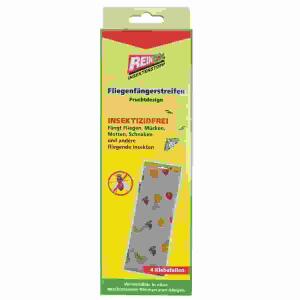 Fliegenfängerstreifen  Fruchtdesign 4er, Insektizidefrei,, REINEX