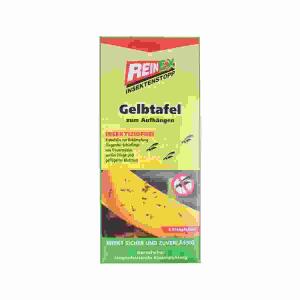 Gelbtafel Insektenstopp  zum Aufhängen 5er, Insektizidefrei,, Klebefalle zur Bekämpfung fliegender Schädlinge,, gruchsfrei, langanhaltende Klebewirkung,, REINEX