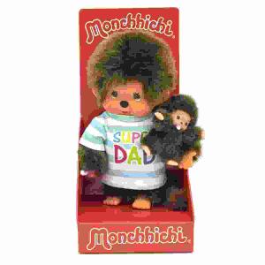 Monchhichi Papa mit kind  20cm