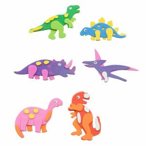 Moosgummi Sticker  Dinosaurier 12 Stück, selbstklebend, Glorex