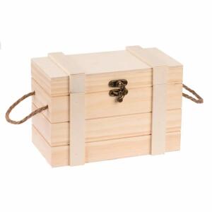 Schatztruhe mit Griffen  21x11x11,5cm FSC-MIX, mit Verschluß, aus Holz