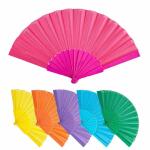 Fächer aus Stoff 23 cm  6 Farben sortiert