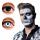 Duo-Linsen Skullface  2 verschiedene Farben, Set aus 1 schwarzen und 1 weißen Linse,, 3 Monate nutzbar, ohne Rezept erwerbbar,, Boland