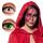Duo-Linsen Bloody Wolf  2 verschiedene Farben, Set aus 1 blutigen und 1 grünen Linse,, 3 Monate nutzbar, ohne Rezept erwerbbar,, Boland