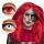 Duo-Linsen Creepy Clown  2 verschiedene Farben, Set aus 1 leuchtend roten und 1 weißen Linse,, 3 Monate nutzbar, ohne Rezept erwerbbar,, Boland