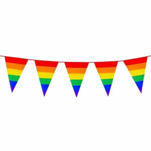 Wimpelkette Kunststoff 8m  Regenbogen, PE, Boland