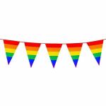 Wimpelkette Kunststoff 8m  Regenbogen, PE, Boland