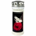 Gedenkkerze 70x170mm  Rose/Engel