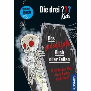 Die drei ??? Kids Das  gruseligste Buch, Das gruseligste Buch aller Zeiten,, Hast du den Mut, diese Seiten zu öffnen?, verschlossene Doppelseiten sorgen für Hochspannung,, von Ulf Blanck, illustriert von Kim Schmidt,, 192 Seiten, ab 8 Jahren,, KOSMOS