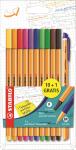 Stabilo Tintenschreiber point 88 10St Kartonetui 10 ST/10 Farben + 1
