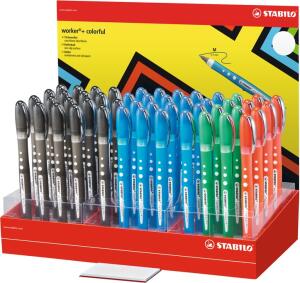 Stabilo Rollerball worker+ colorful Display 48 ST/4 Farben