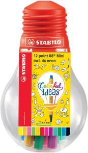 Stabilo Fineliner point 88 Mini Display Box 12 ST/12 Farben Colorf.