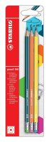 STABILO pencil 160 mit Radierer HB petrol orange gelb 3er...