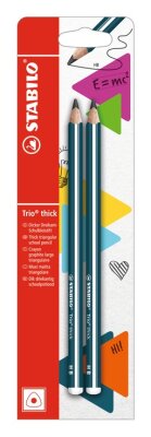 Stabilo Bleistift Trio dick HB Blister 2 ST/1 Farbe petrol