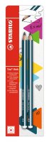 Stabilo Bleistift Trio dick HB Blister 2 ST/1 Farbe petrol