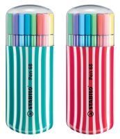 Stabilo Fasermaler Pen 68 Zebrui-Etui Zebrui 20 ST/20 Farben beere/p.