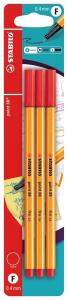 STABILO point 88 3er Blister rot