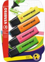 STABILO BOSS ORIGINAL 4er Blister gelb orange pink grün