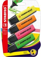 STABILO BOSS ORIGINAL 4er Blister gelb orange pink grün