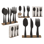 OOTB Schwarzer Metall-Serviettenhalter Besteck mit