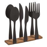 OOTB Schwarzer Metall-Serviettenhalter Besteck mit