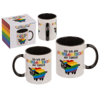 Becher, Regenbogen-Schaf, Steingut,