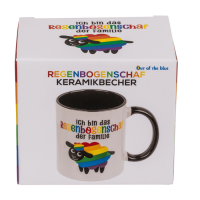 Becher, Regenbogen-Schaf, Steingut,