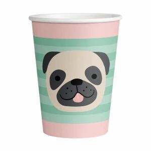 Trinkbecher 250ml 8er  Hello Pets, aus Papier, Amscan