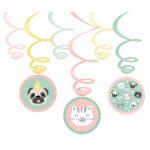 Deko Spiralen 80cm 6er  Hello Pets, aus Papier und Folie,...