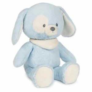 Gund Plüsch Eco Baby  Hündchen Bay blau 32cm, Plüschhund aus 100% recyceltem Material; cremefarbenes, Halstuch; Hinterteil mit Granulat gefüllt;, Maße: B/H/T: 20,32 x 32,38 x 11,43 cm, ab 12 Monaten,, Amigo