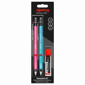 Feinminenstifte 2er  Visuclick 0,7mm HB, pink und blau, mit Polymermine, Rotring