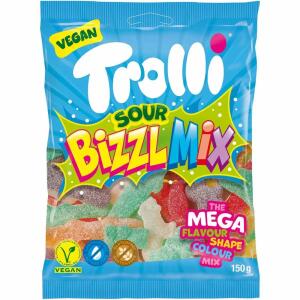 Trolli Bizzl Mix Sour  150g, Extrasaure gezuckerte Fruchtgummi-Mischung