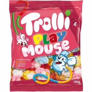 Trolli Playmouse  Schaumzuckermäuse mit langen Fruchtgummi-Schwänzchen
