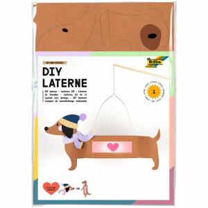 Laternen-Bastelset DIY  AUTUMN FRIENDS, 2fach sortiert: Dackel oder Erdmännchen