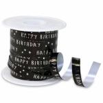 Ringelband Birthday  10mmx100m schwarz, Ringelband mit...