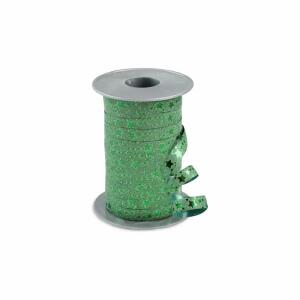 Ringelband Glitter Star  10mmx100m grün, Ringelband mit Sternen,, Pattberg