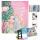Malbuch TOPModel  Stick & Shine, 24 Seiten, 12 Ausmalvorlagen mit Farbe,, 8 verschiedene Bogen Tattoo-Stickern, 8 Glitzer-Folien