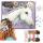 Fecht-Set Miss Melody  DIY Pferdemähne, 8 verschiedene Kartinagen in Pferdekopf-Form mit, Lochstanzungen, 4 verschiedenfarbige Wollfäden, bunte Gummibänder und Clips