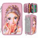 Federtasche TOPModel  GLITTER QUEEN, rosa, Glitzersteinen...