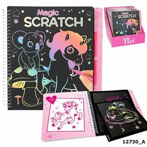Malbuch Ylvi  Magic Scratch Book, 20 schwarze Seiten, ein Stift