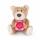 Plüsch Bär 15cm braun  BESTE MAMA, pink-rote Blume mit Aufschrift