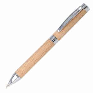 Kugelschreiber Nature  Style Beechwood, mit Holz, Schreibfarbe: schwarz; Mine D1, Metallclip, ONLINE