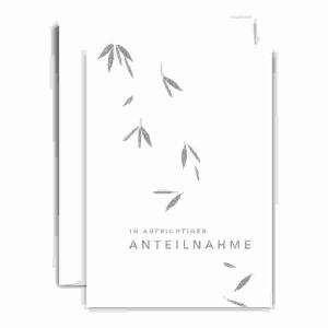 Trauerkarte B6 hd  In Aufrichtiger, Anteilnahme