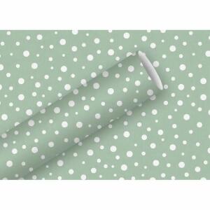 Geschenkpapier 2mx70cm  Kraft Snow Dots eisgrün, By Nature, Braun + Company