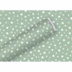 Geschenkpapier 2mx70cm  Kraft Snow Dots eisgrün, By...