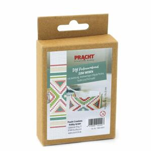 DIY Perlenarmband weben  weiß/grün/orange 170x25mm, Inhalt: Miyuki-Perlen weiß/grün/orange, Faden, Perlennadel,, Anleitung, ab 8 Jahren,, Pracht Hobby