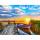 Diamond Painting  Sonnenuntergang 50x40cm, Steg im Sonnenuntergang,, Inhalt: farbig sortierte Steine, eine Schale,, Stift, Wachs,, ab 5 Jahren
